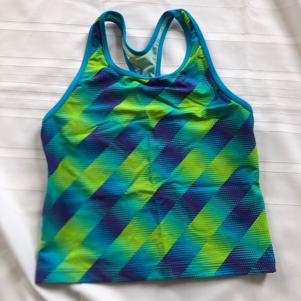 Speedo Blue and Green Swim Tank Top